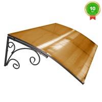 Козырёк над дверью Петрасвет S4003 Черный поликарбонат янтарный