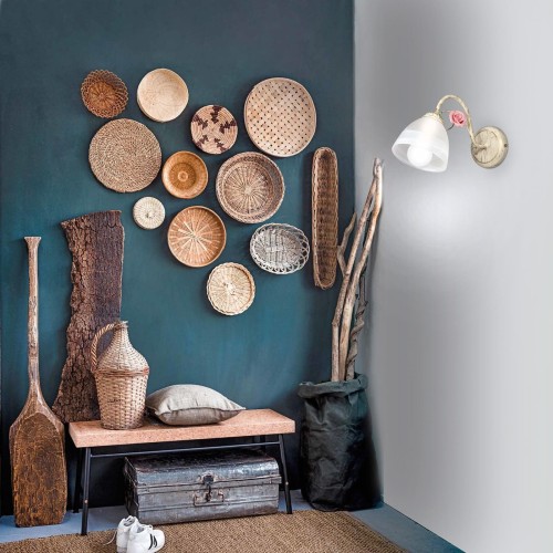 Бра стеклянные плафон стекло Е27 с цветами S2503-1