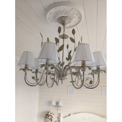 Люстра подвесная 8 ламп с абажурами S1131-8